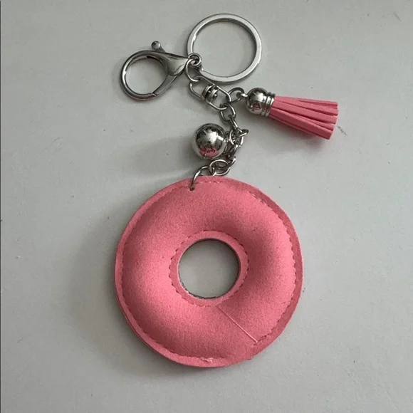 Pink Donut Keychain with Rhinestones - Picture 2 of 2